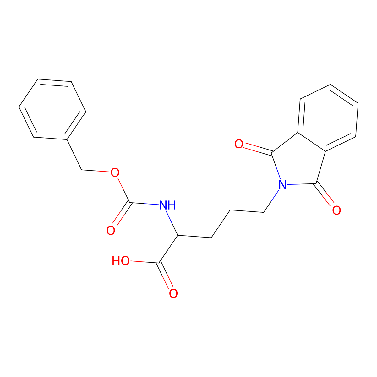 (S)-2-(((Benzyloxy)carbonyl)amino)-5-(1,3-dioxoisoindolin-2-yl)pentanoic acid molecular structure, CAS 7767-00-2