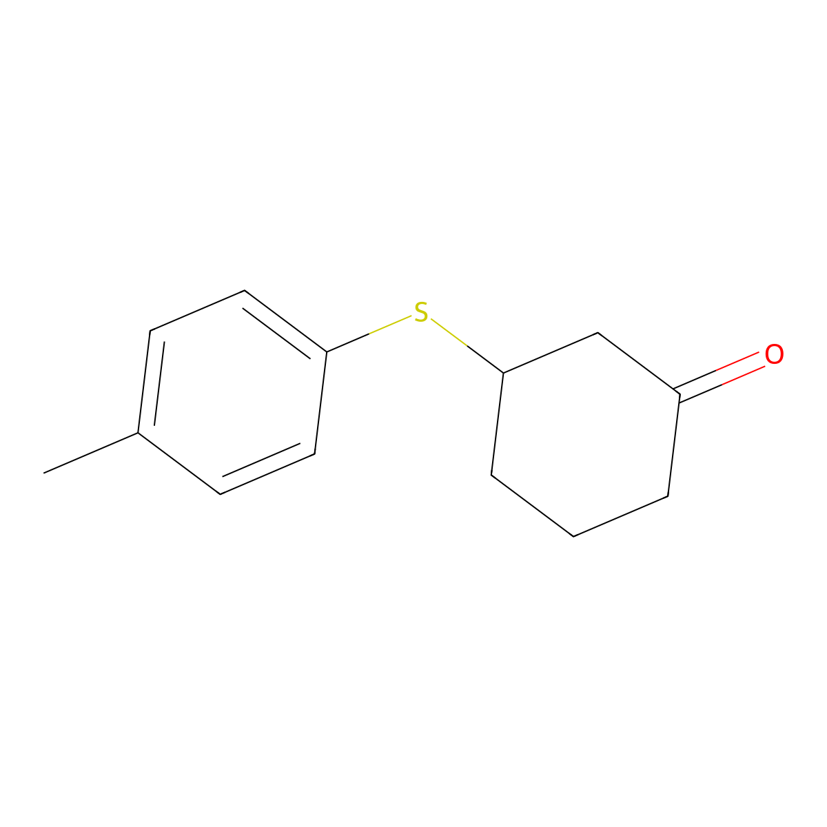 Cyclohexanone, 3-[(4-methylphenyl)thio]- molecular structure, CAS 77670-22-5