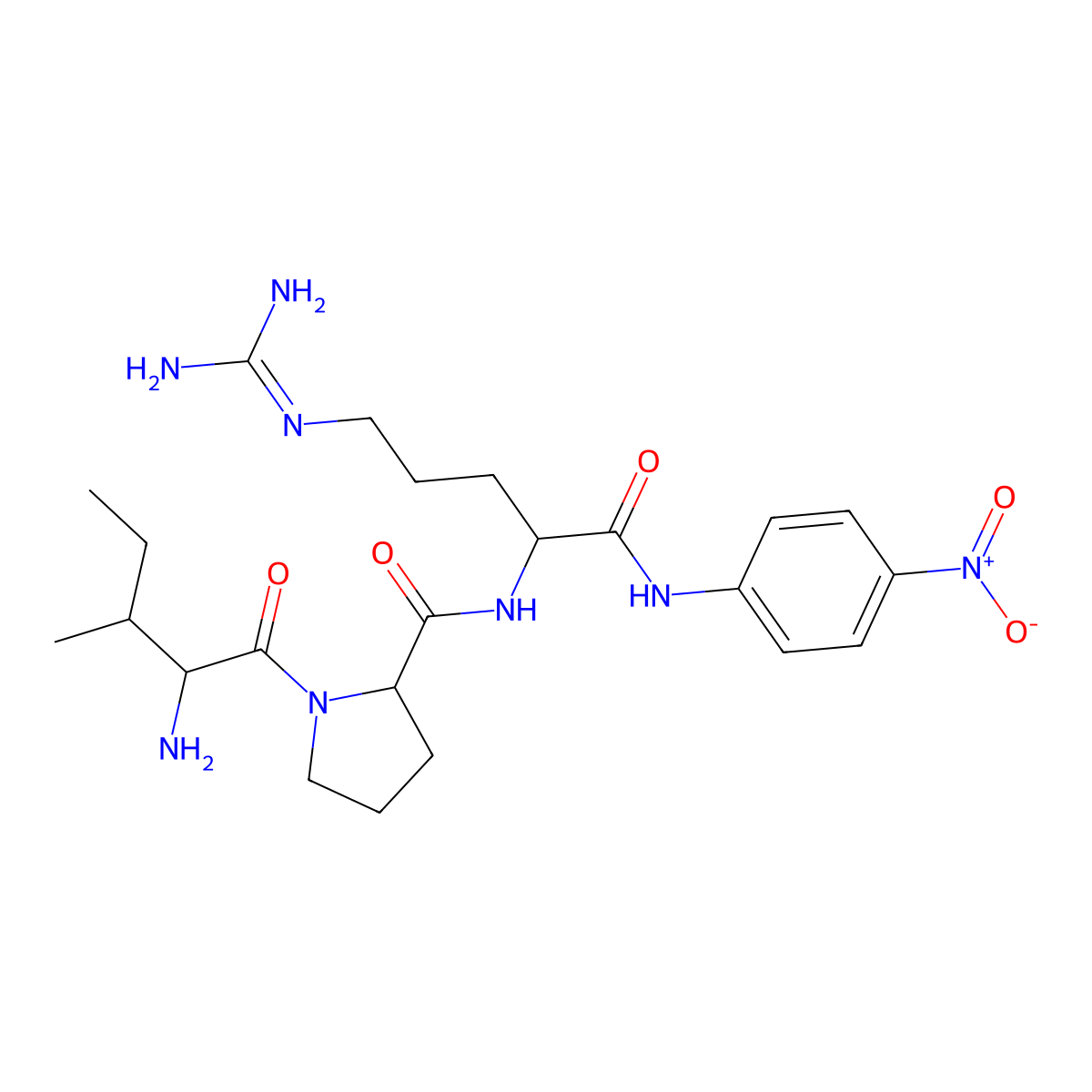Isoleucyl-prolyl-arginine-4-nitroanilide molecular structure, CAS 77672-35-6