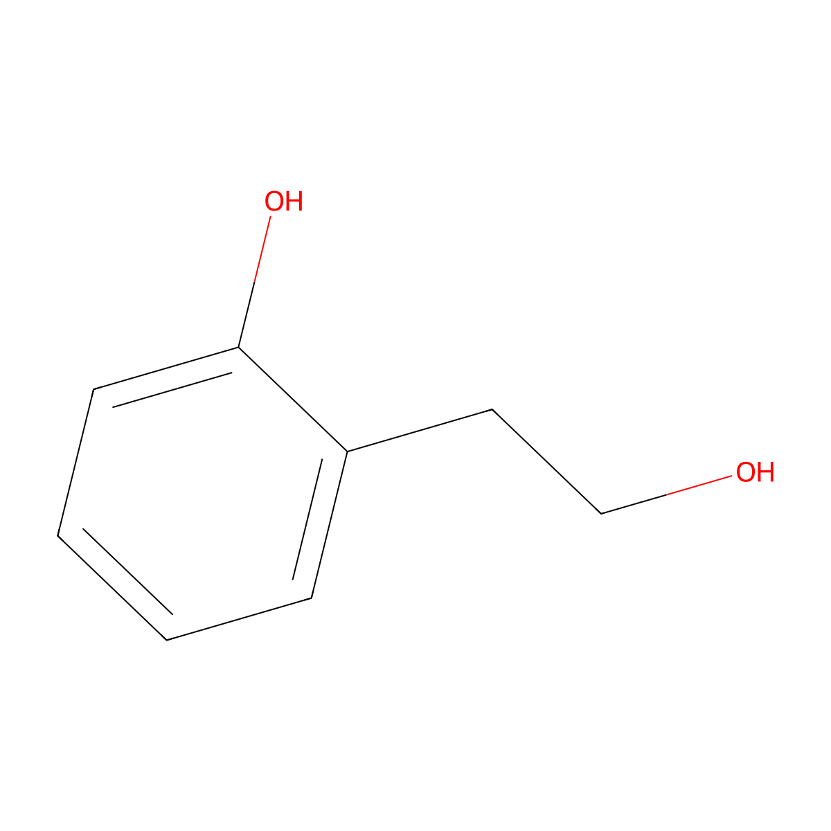 2-(2-Hydroxyethyl)phenol molecular structure, CAS 7768-28-7