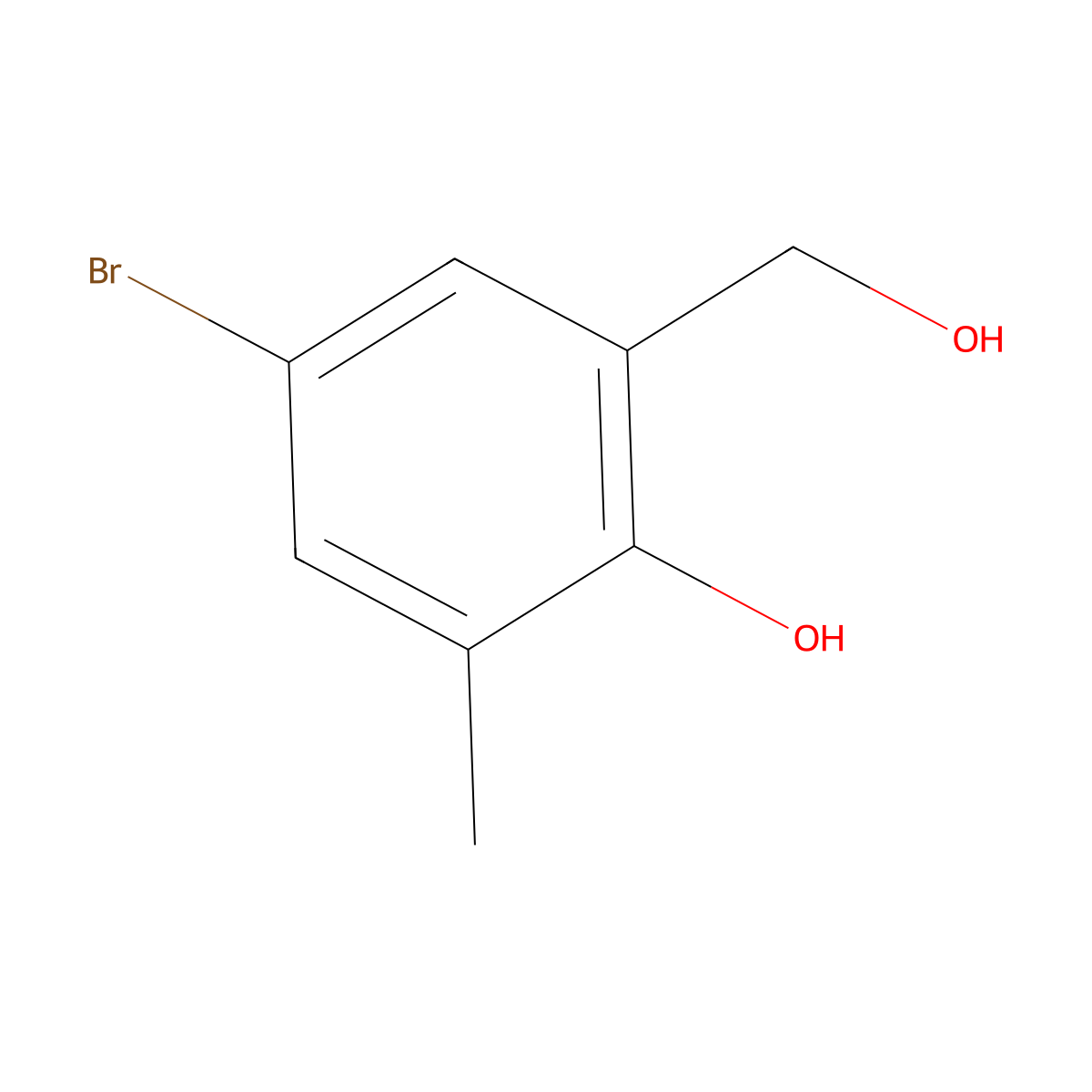 5-Bromo-2-hydroxy-3-methylbenzyl alcohol molecular structure, CAS 77691-33-9