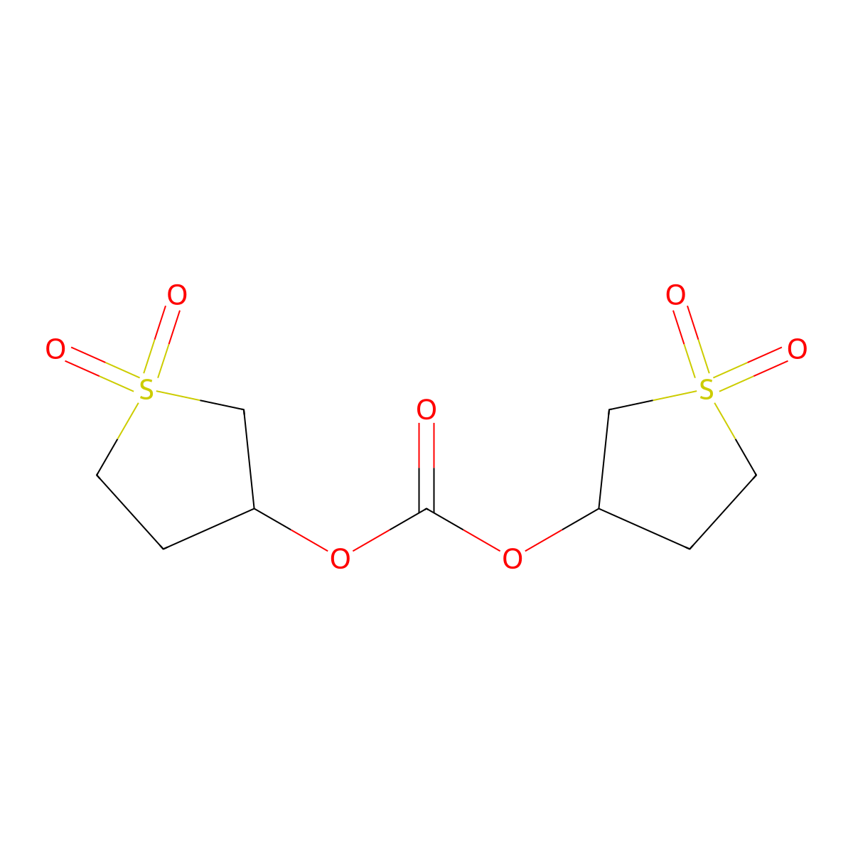 Bis(1,1-dioxidotetrahydrothiophen-3-yl) carbonate molecular structure, CAS 77691-82-8