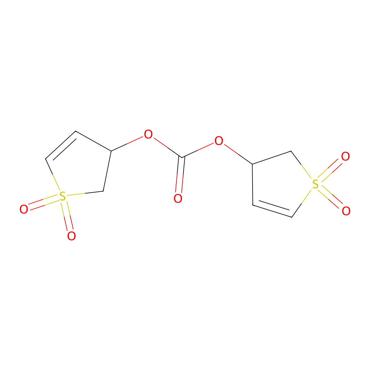 Bis(1,1-dioxido-2,3-dihydrothiophen-3-yl) carbonate molecular structure, CAS 77691-83-9