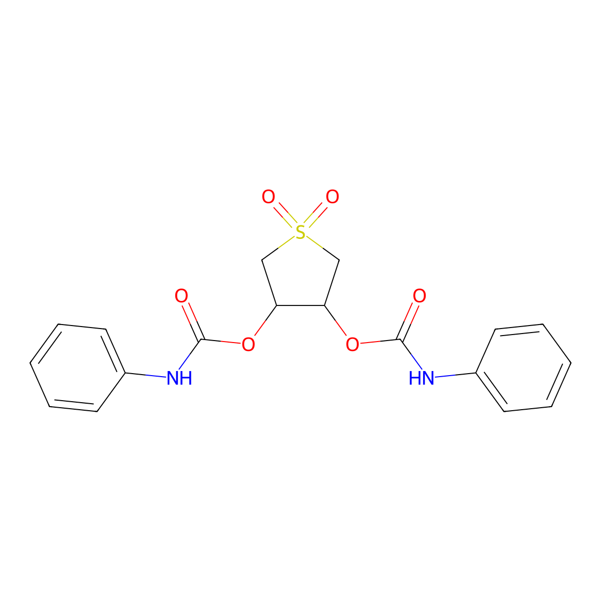 1,1-Dioxidotetrahydrothiophene-3,4-diyl bis(phenylcarbamate) molecular structure, CAS 77691-87-3