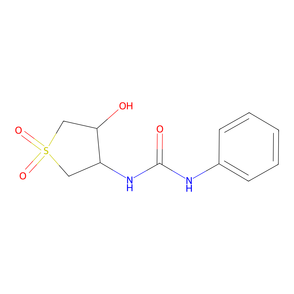 1-(4-Hydroxy-1,1-dioxothiolan-3-yl)-3-phenylurea molecular structure, CAS 77691-89-5