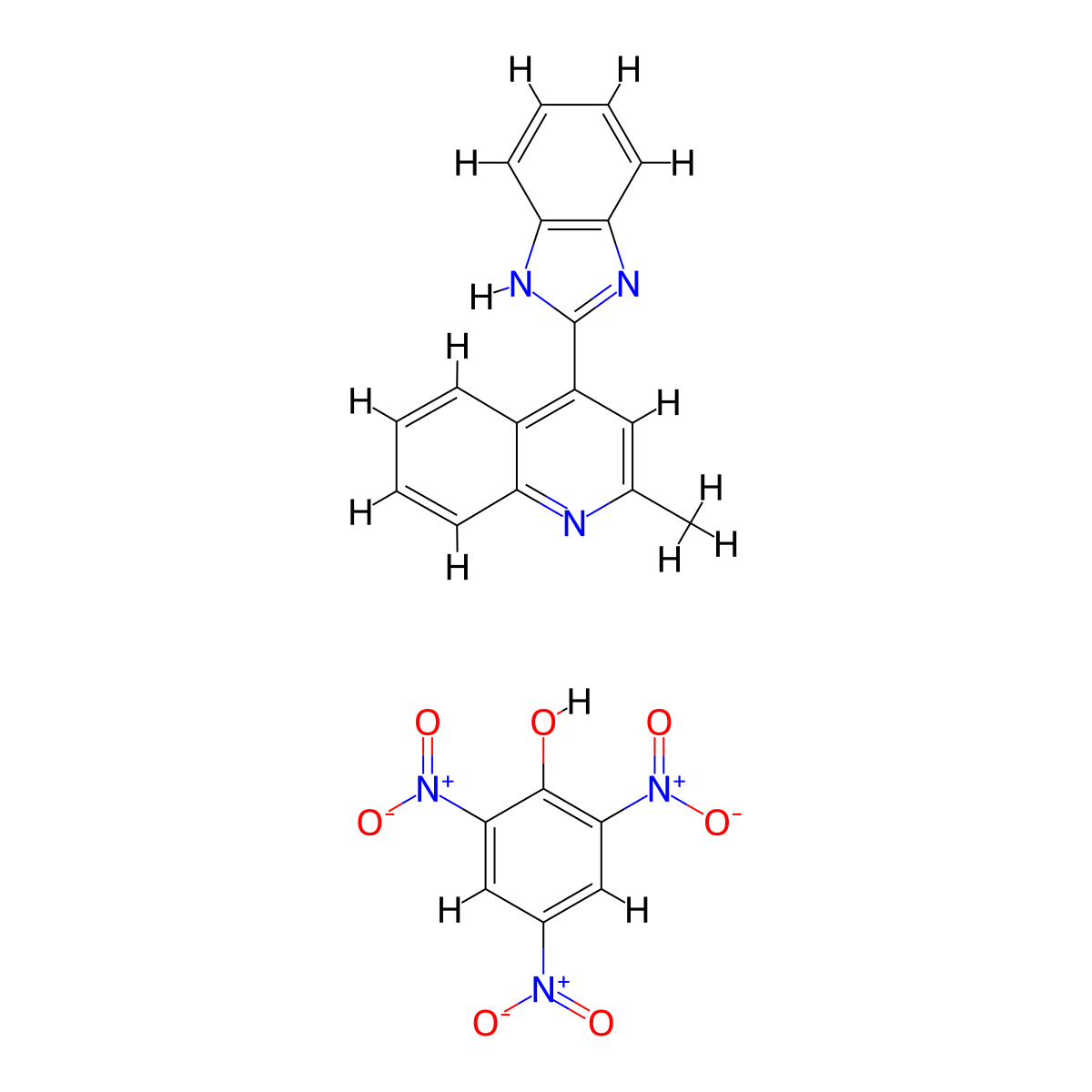 4-(1H-Benzoimidazol-2-YL)-2-methyl-quinoline, picrate molecular structure, CAS 77692-12-7