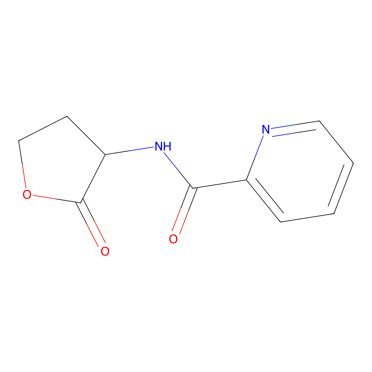 Picolinamide, N-(2-oxotetrahydro-3-furyl)- molecular structure, CAS 77694-37-2