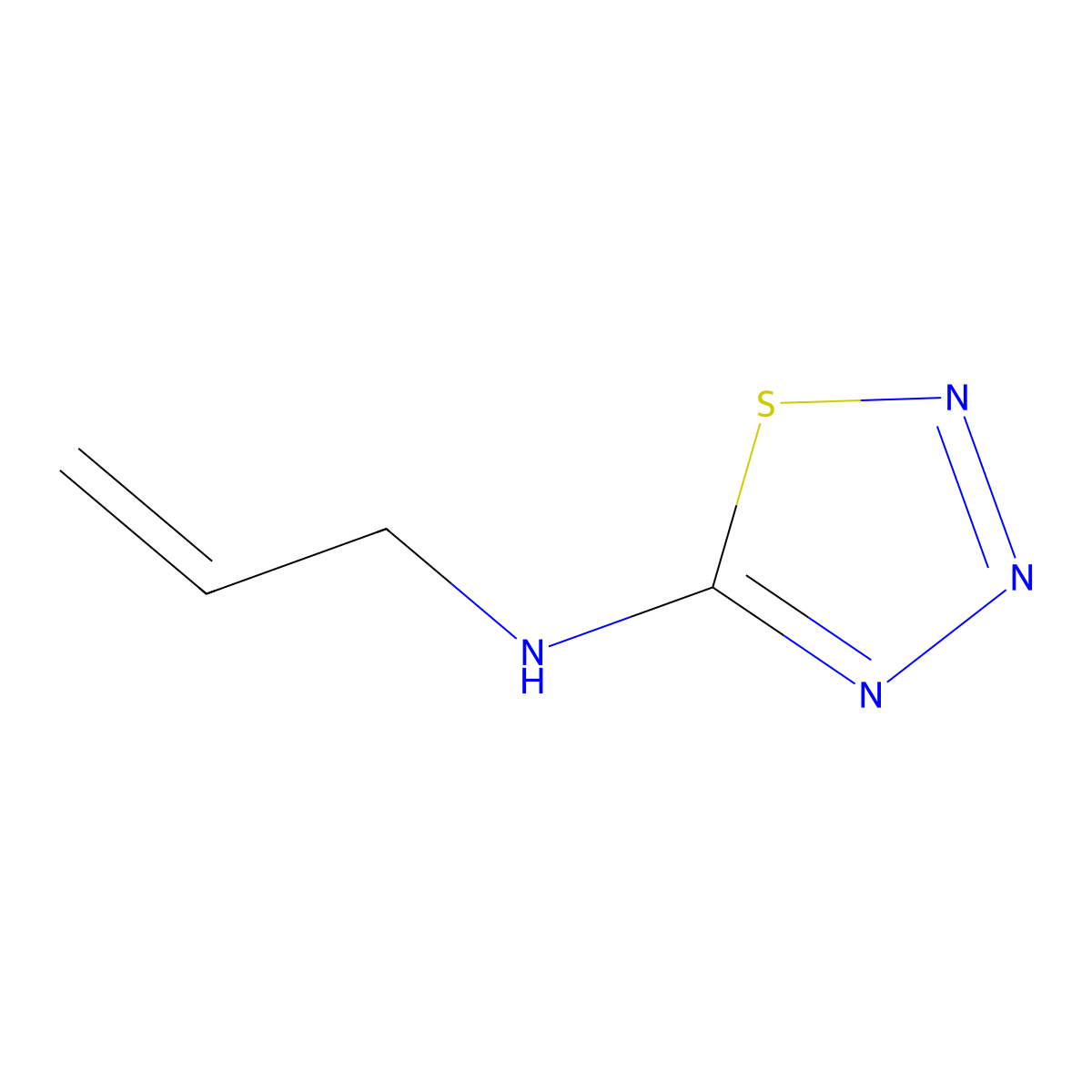 N-(prop-2-en-1-yl)-1,2,3,4-thiatriazol-5-amine molecular structure, CAS 77695-07-9