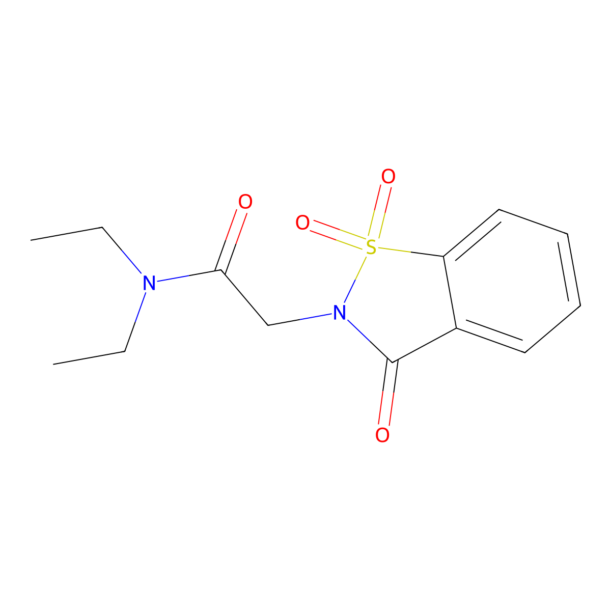 N,N-diethyl-2-(1,1,3-trioxo-1,2-benzothiazol-2-yl)acetamide molecular structure, CAS 77697-00-8