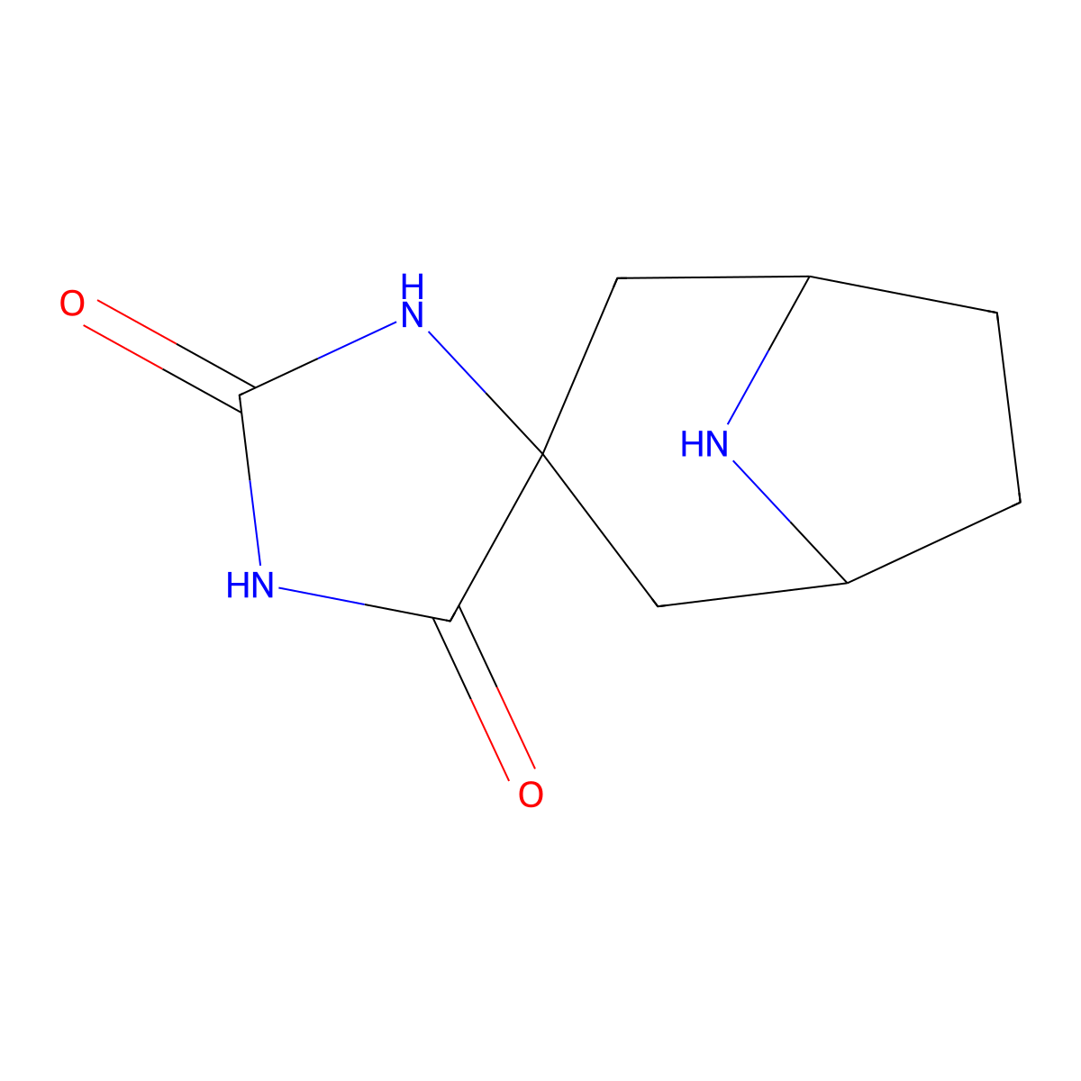 8-Azaspiro[bicyclo[3.2.1]octane-3,4'-imidazolidine]-2',5'-dione molecular structure, CAS 77699-15-1