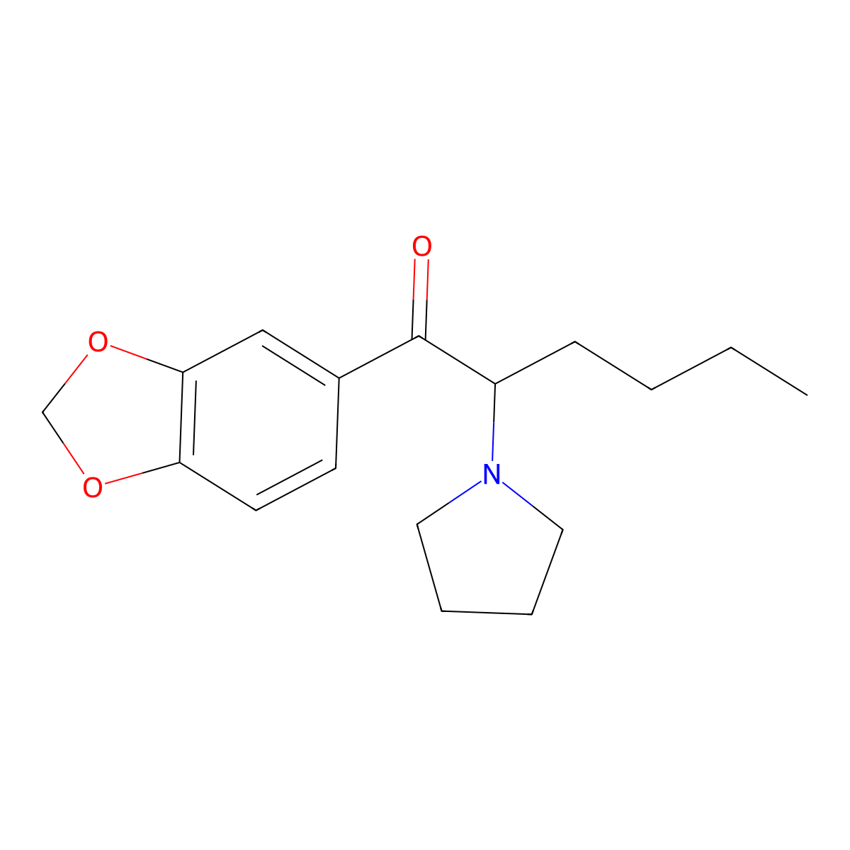 1-(1,3-Benzodioxol-5-yl)-2-(1-pyrrolidinyl)-1-hexanone molecular structure, CAS 776994-64-0