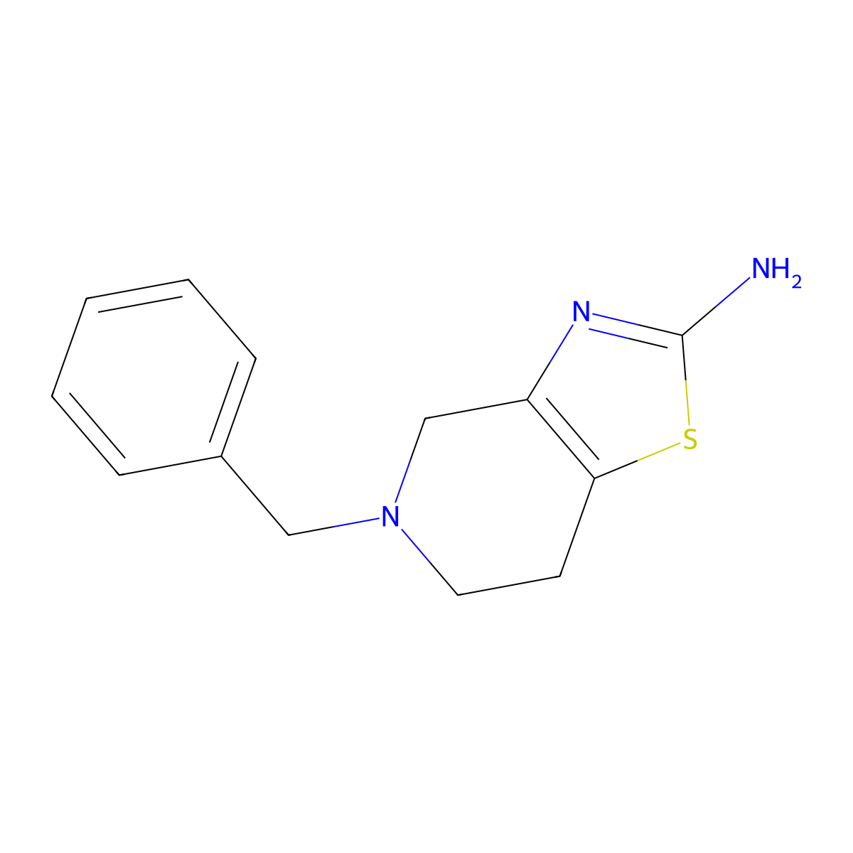 5-benzyl-4H,5H,6H,7H-(1,3)thiazolo(4,5-c)pyridin-2-amine molecular structure, CAS 776998-14-2