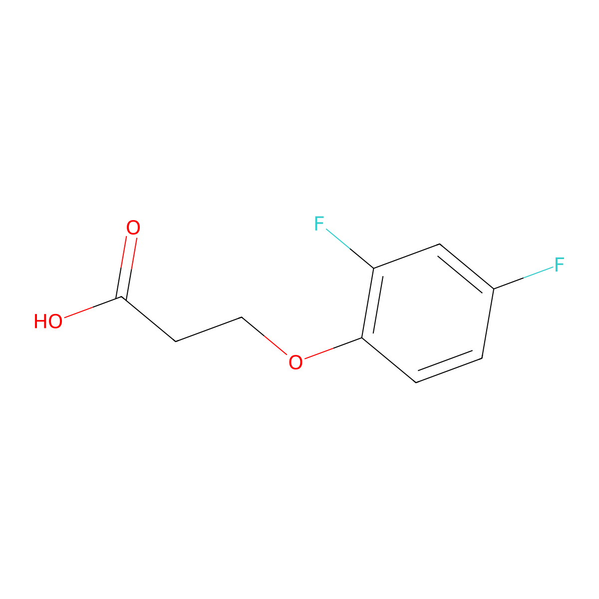 3-(2,4-Difluorophenoxy)propanoic acid molecular structure, CAS 777-28-6