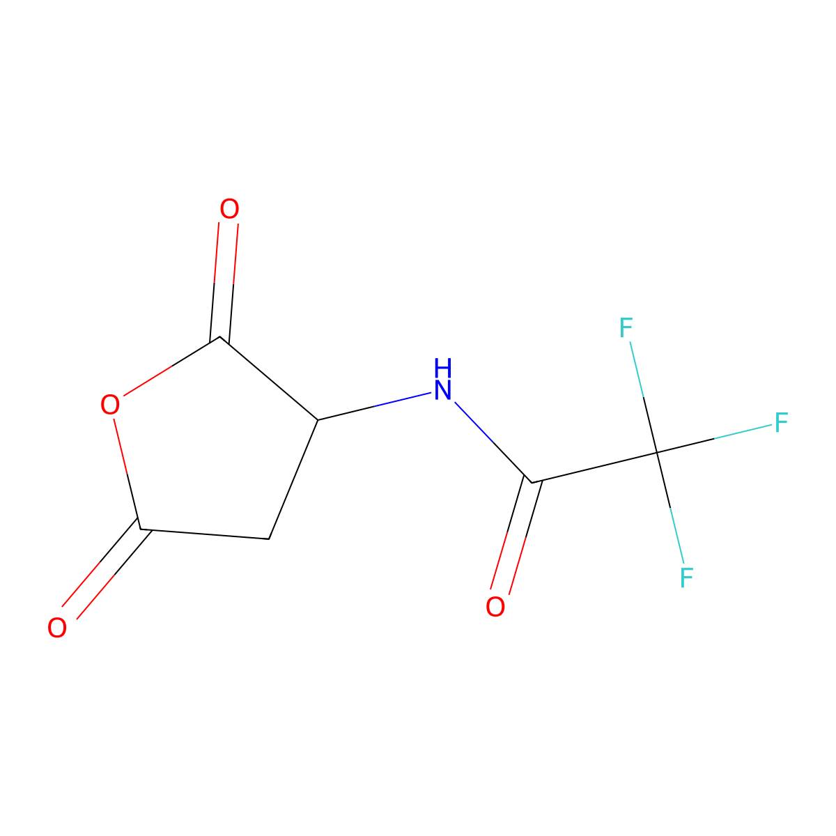 (S)-(-)-2-(Trifluoroacetamido)succinic anhydride molecular structure, CAS 777-33-3