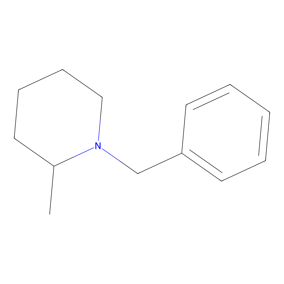 2-Methyl-1-(phenylmethyl)piperidine molecular structure, CAS 777-38-8
