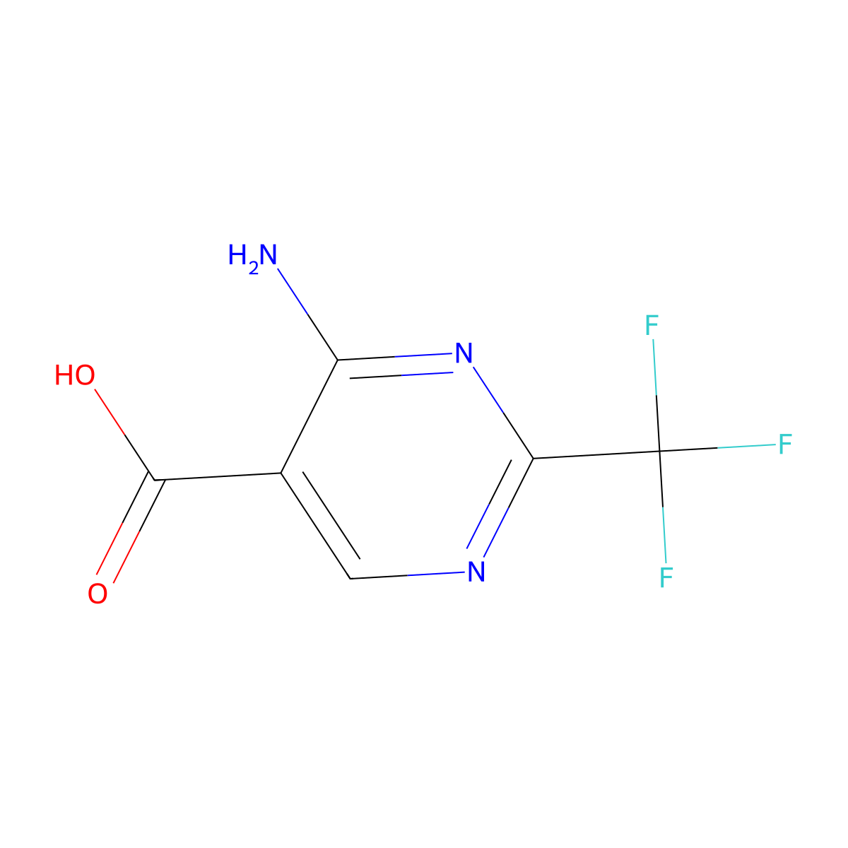 4-Amino-2-(trifluoromethyl)pyrimidine-5-carboxylic acid molecular structure, CAS 777-43-5