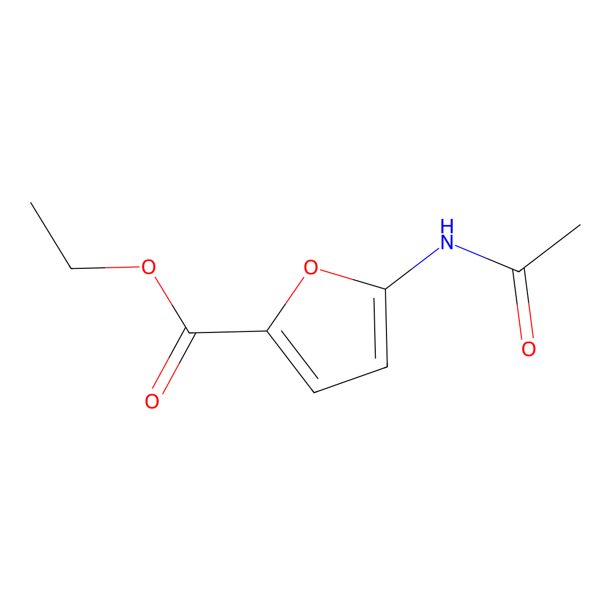 Ethyl 5-acetamido-2-furoate molecular structure, CAS 777-50-4