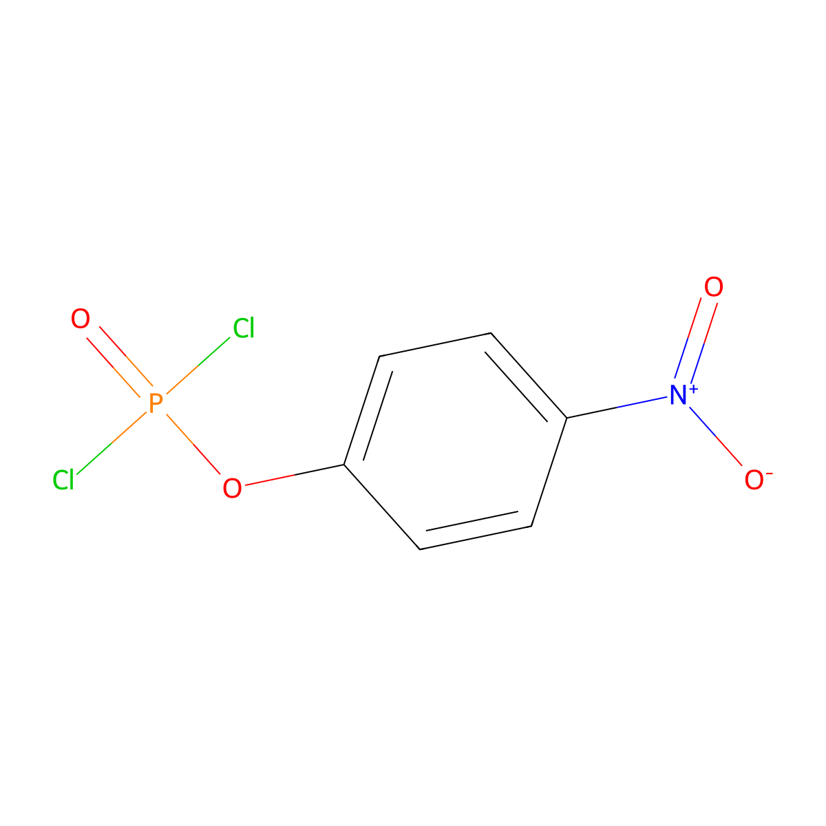 Phosphorodichloridic acid, 4-nitrophenyl ester molecular structure, CAS 777-52-6