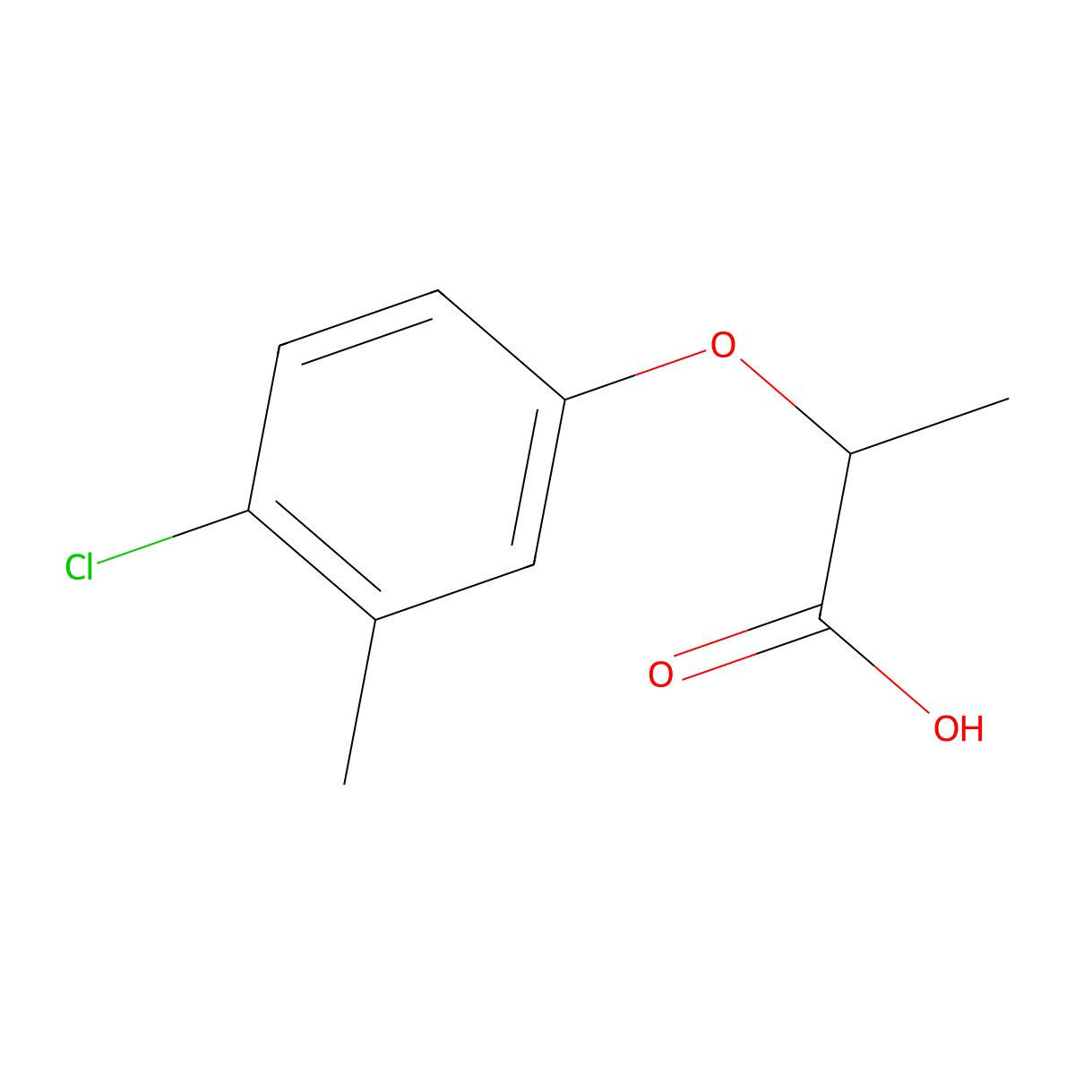 2-(4-Chloro-3-methylphenoxy)propanoic acid molecular structure, CAS 777-54-8