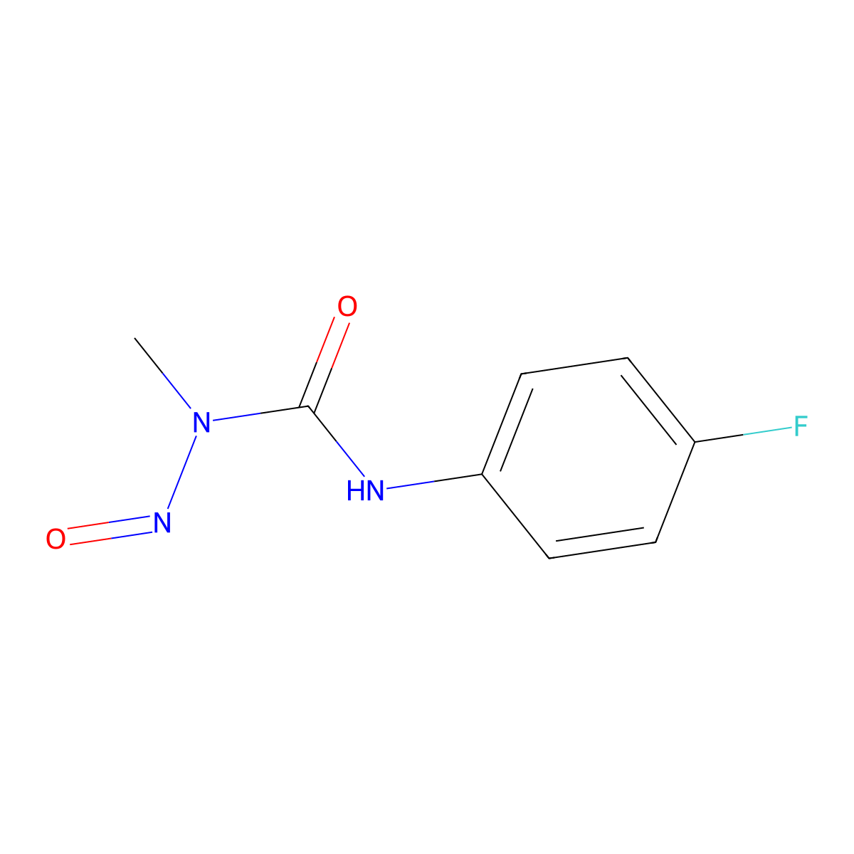 Urea, 3-(p-fluorophenyl)-1-methyl-1-nitroso- molecular structure, CAS 777-59-3