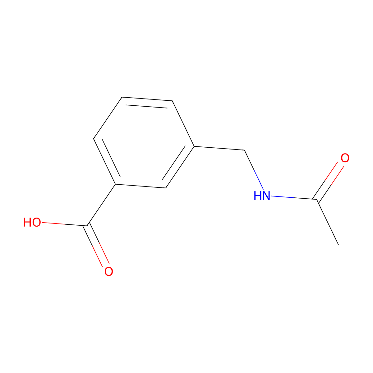 3-(Acetamidomethyl)benzoic acid molecular structure, CAS 777-69-5