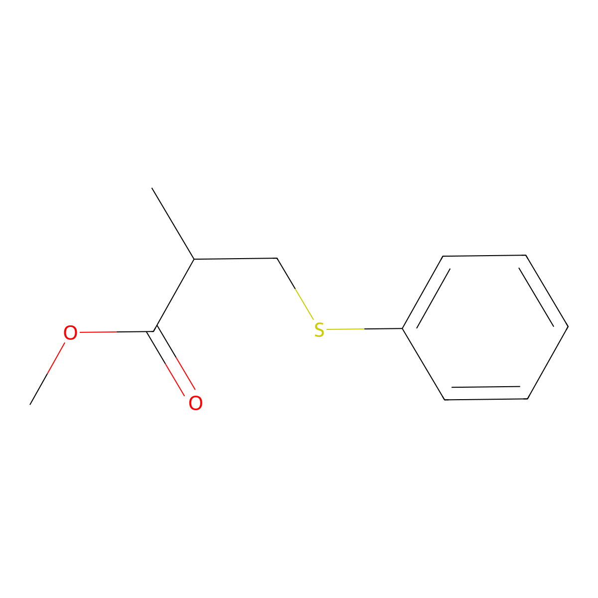 Methyl 3-(phenylthio)isobutyrate molecular structure, CAS 777-80-0