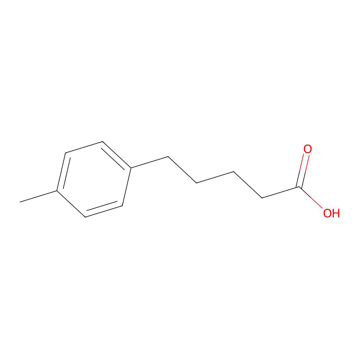 5-(4-Methylphenyl)pentanoic acid molecular structure, CAS 777-93-5