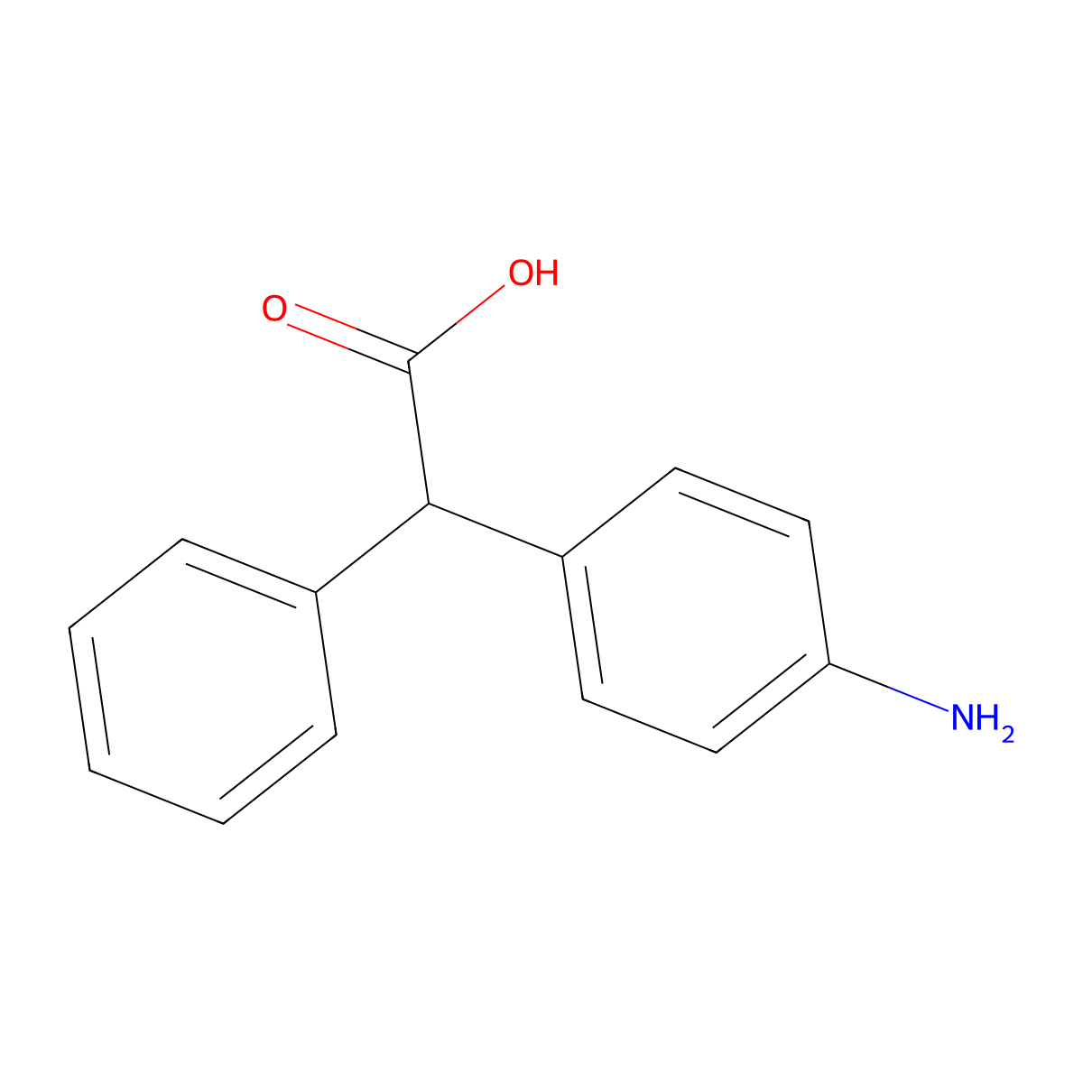 2-(4-Aminophenyl)-2-phenylacetic acid molecular structure, CAS 7770-60-7