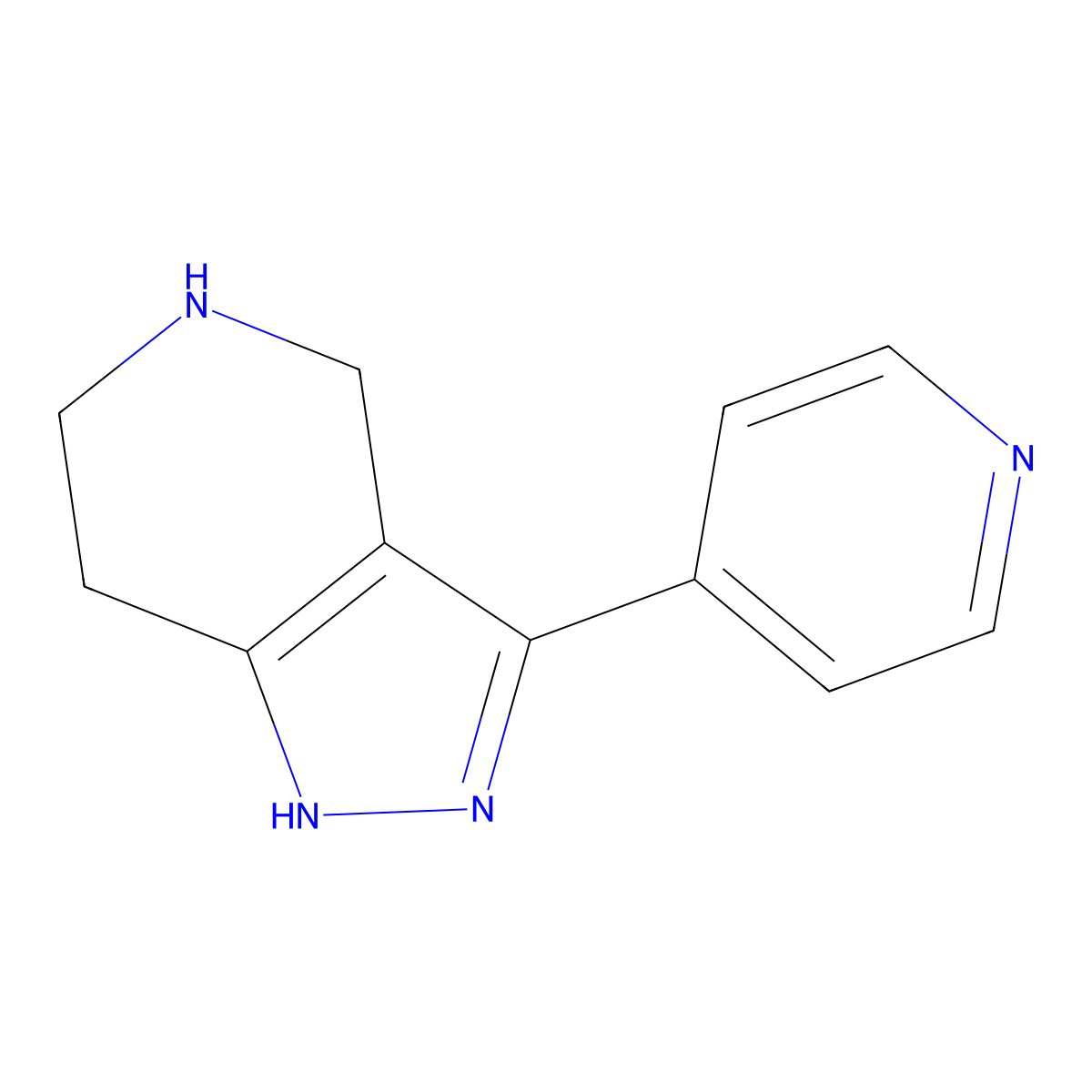 3-(pyridin-4-yl)-4,5,6,7-tetrahydro-1H-pyrazolo[4,3-c]pyridine molecular structure, CAS 777013-18-0