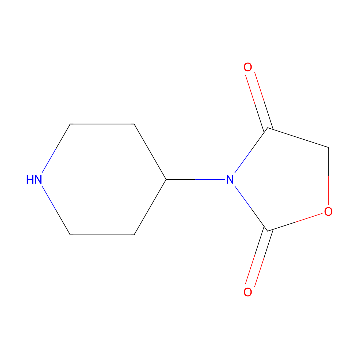 3-(4-Piperidinyl)-1,3-oxazolidine-2,4-dione molecular structure, CAS 777014-23-0