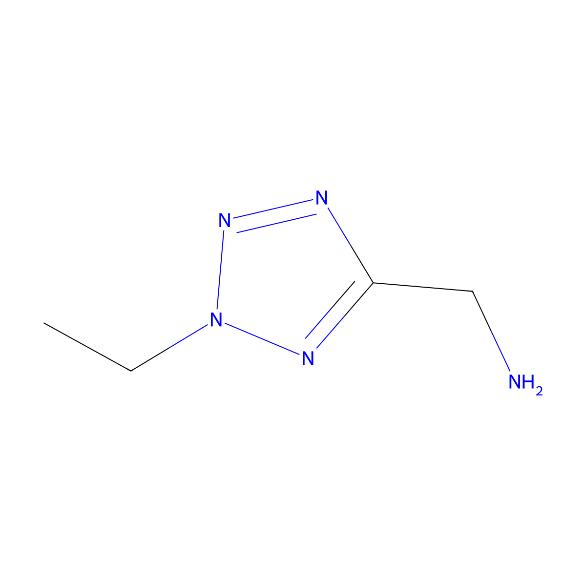 2H-Tetrazole-5-methanamine, 2-ethyl- molecular structure, CAS 777014-89-8