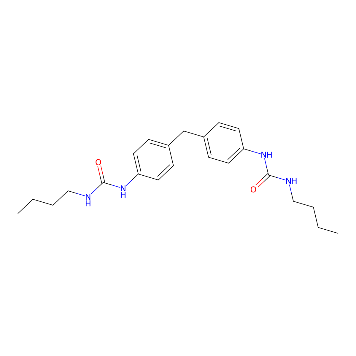 4,4'-Methylenebis(1-butyl-3-phenylurea) molecular structure, CAS 77703-56-1