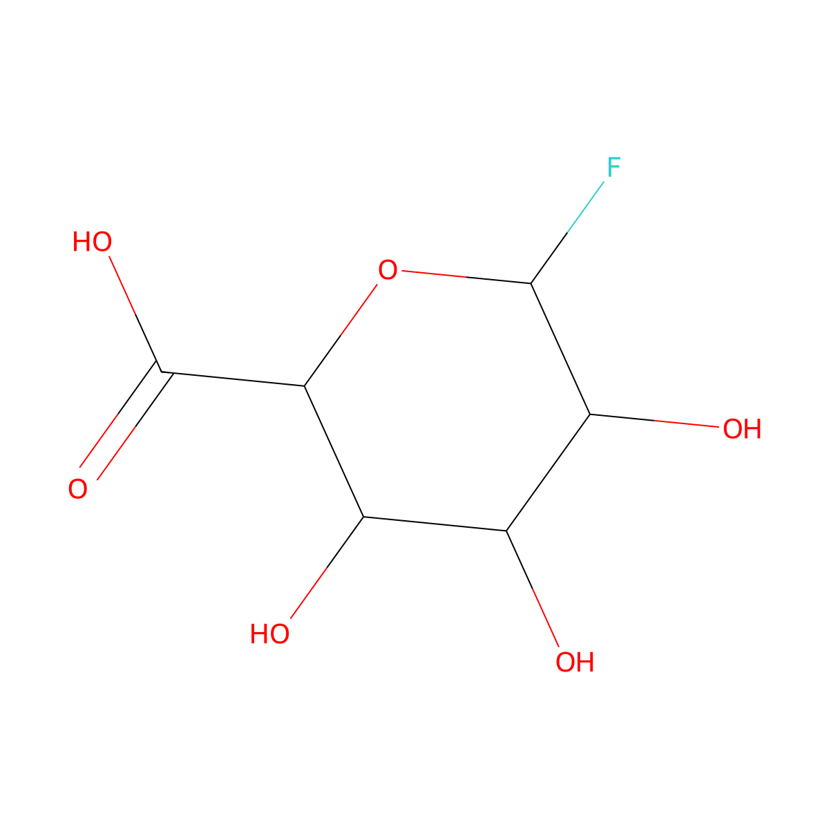 (2S,3S,4S,5R,6R)-6-Fluoro-3,4,5-trihydroxy-tetrahydropyran-2-carboxylic acid molecular structure, CAS 777038-38-7