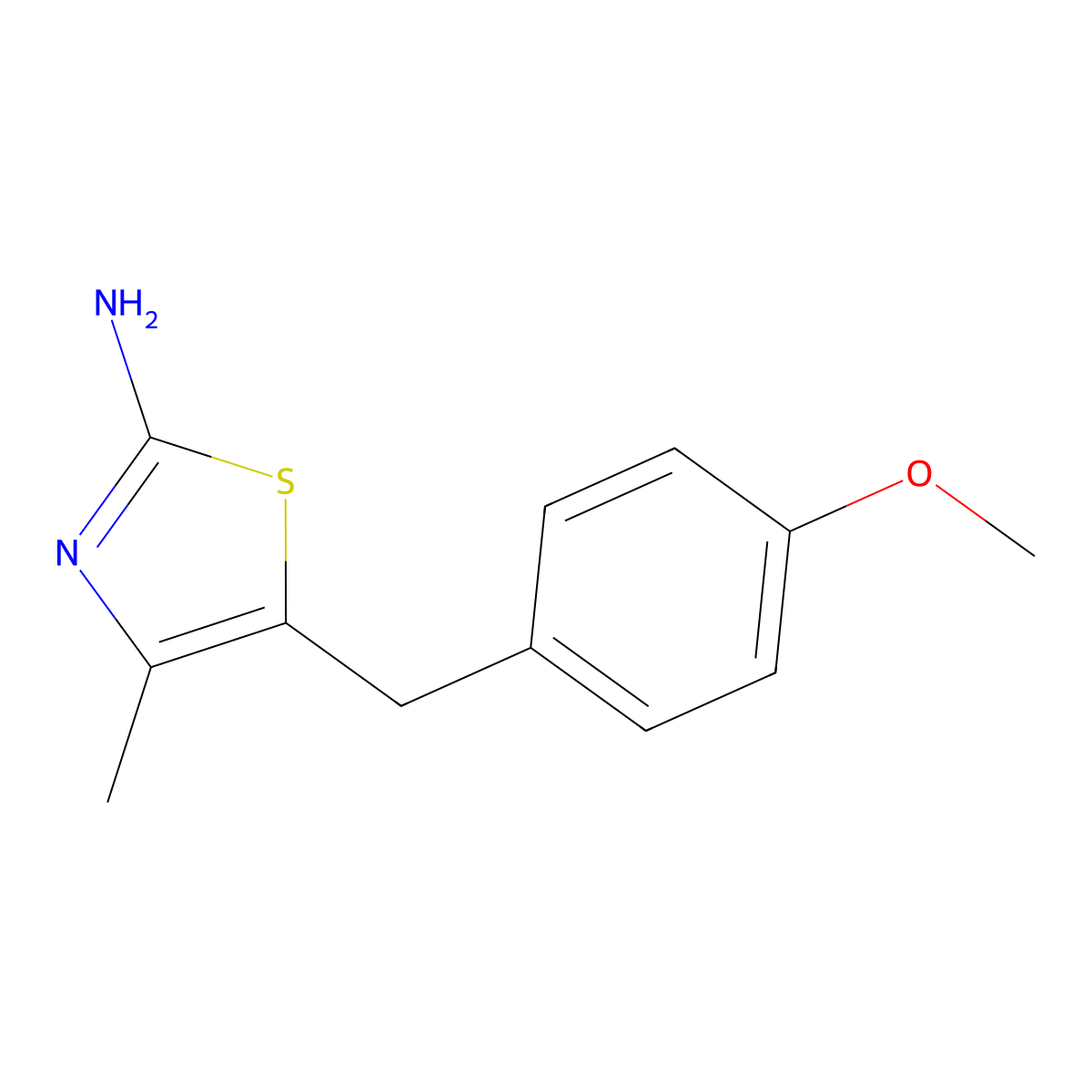 5-(4-Methoxybenzyl)-4-methylthiazol-2-amine molecular structure, CAS 777047-72-0
