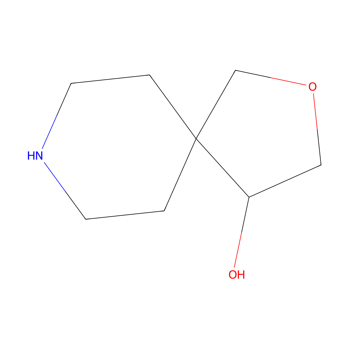 2-Oxa-8-azaspiro[4.5]decan-4-ol molecular structure, CAS 777049-50-0