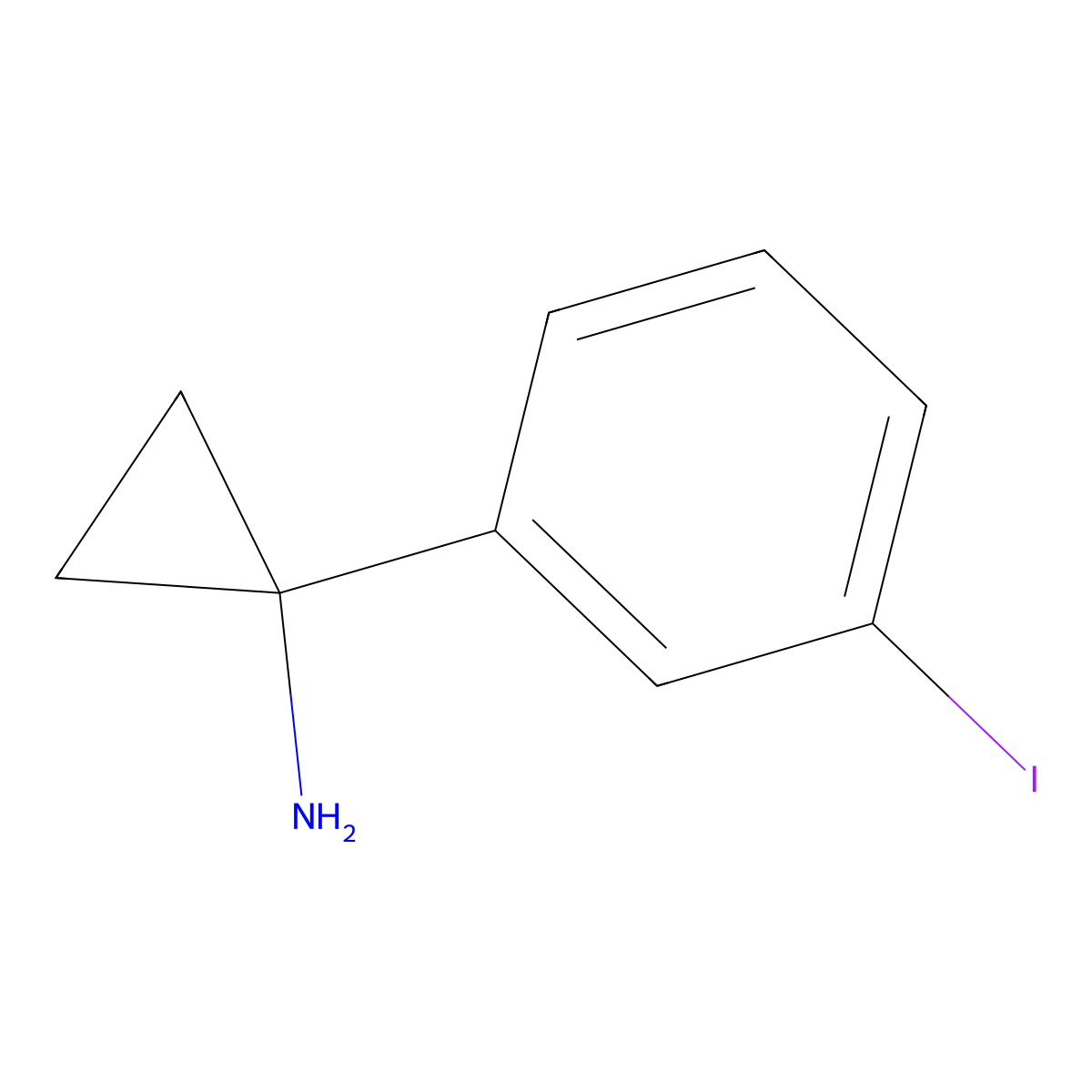 Cyclopropanamine, 1-(3-iodophenyl)- molecular structure, CAS 777055-30-8