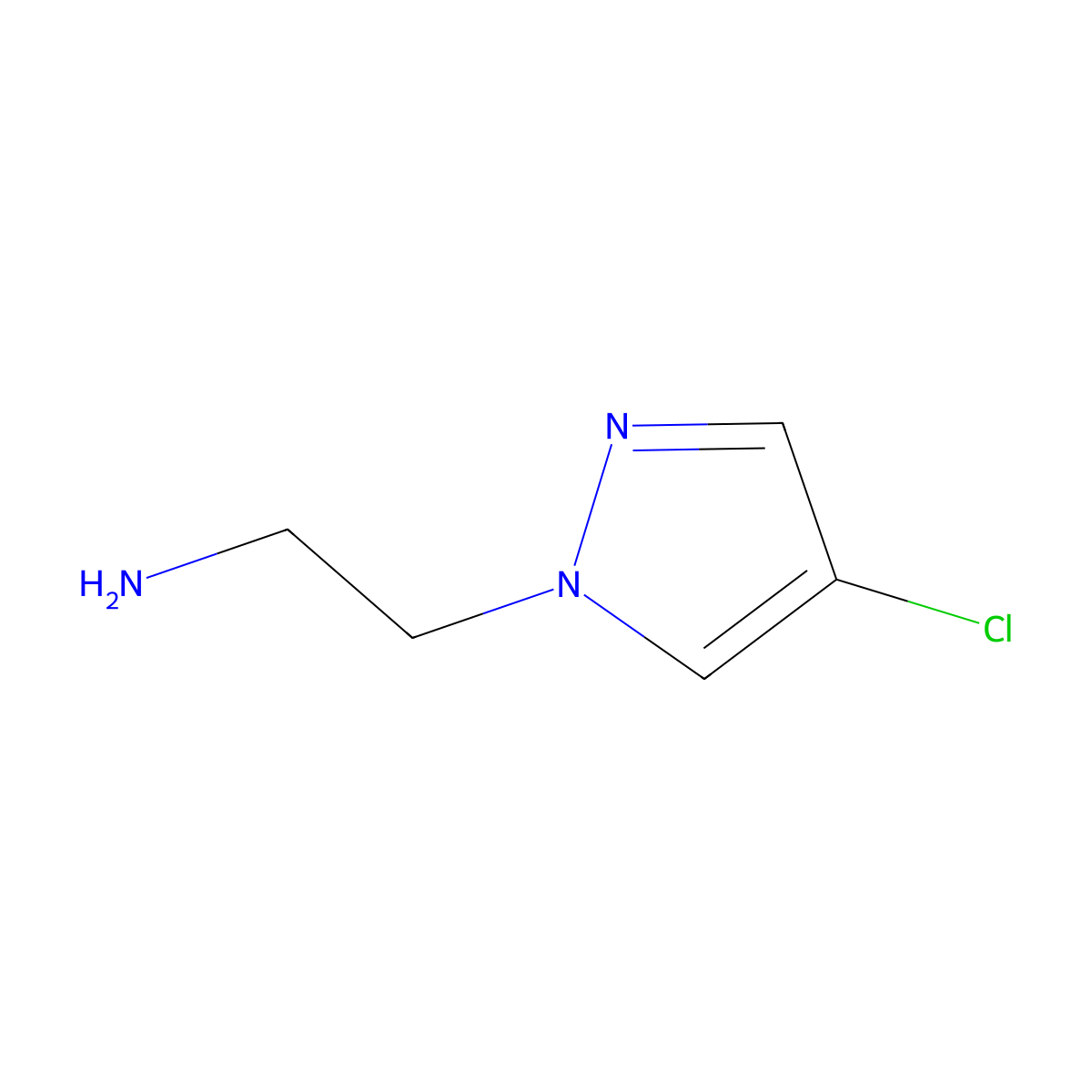 2-(4-chloro-1H-pyrazol-1-yl)ethanamine molecular structure, CAS 777056-71-0