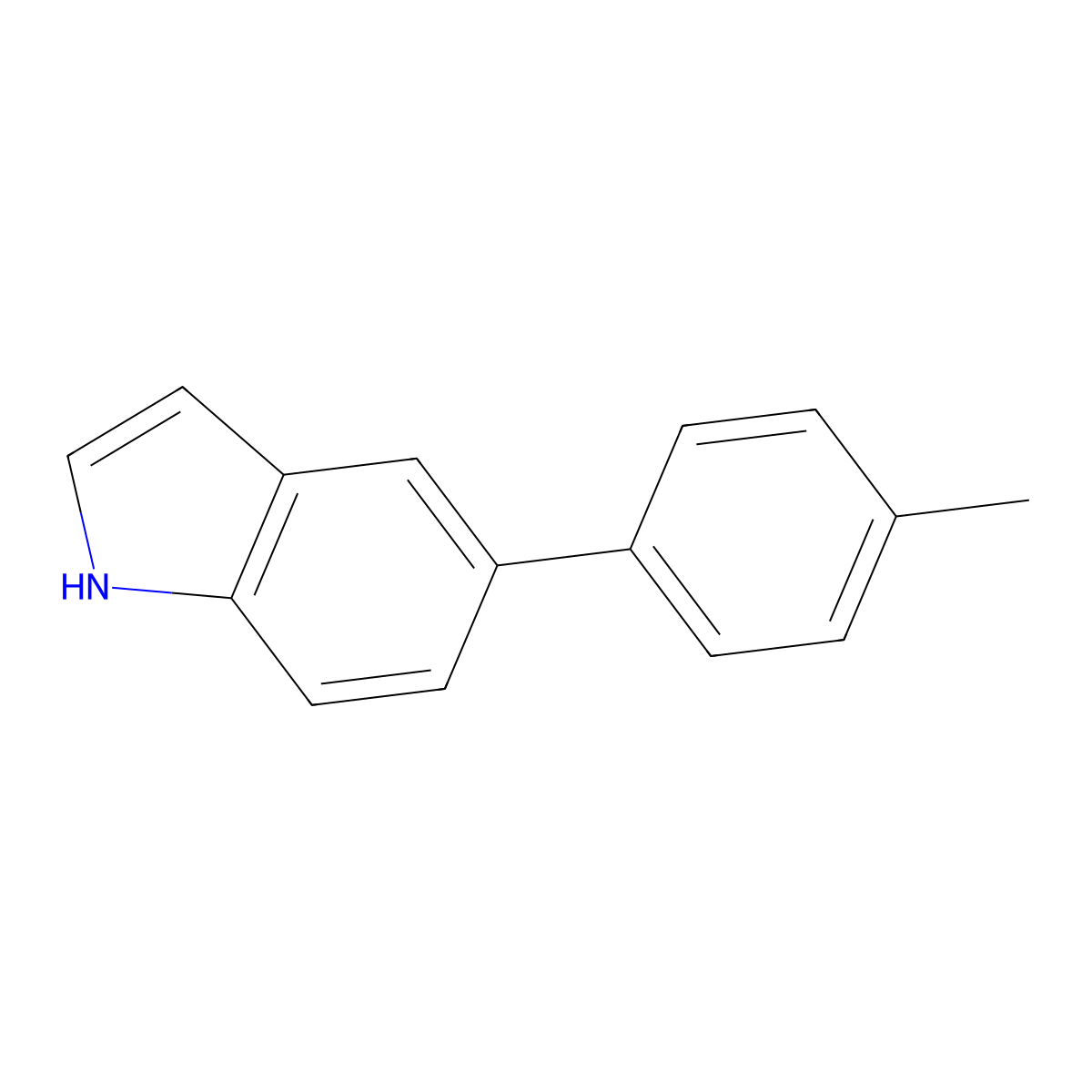 5-(4-methylphenyl)-1H-indole molecular structure, CAS 777061-21-9