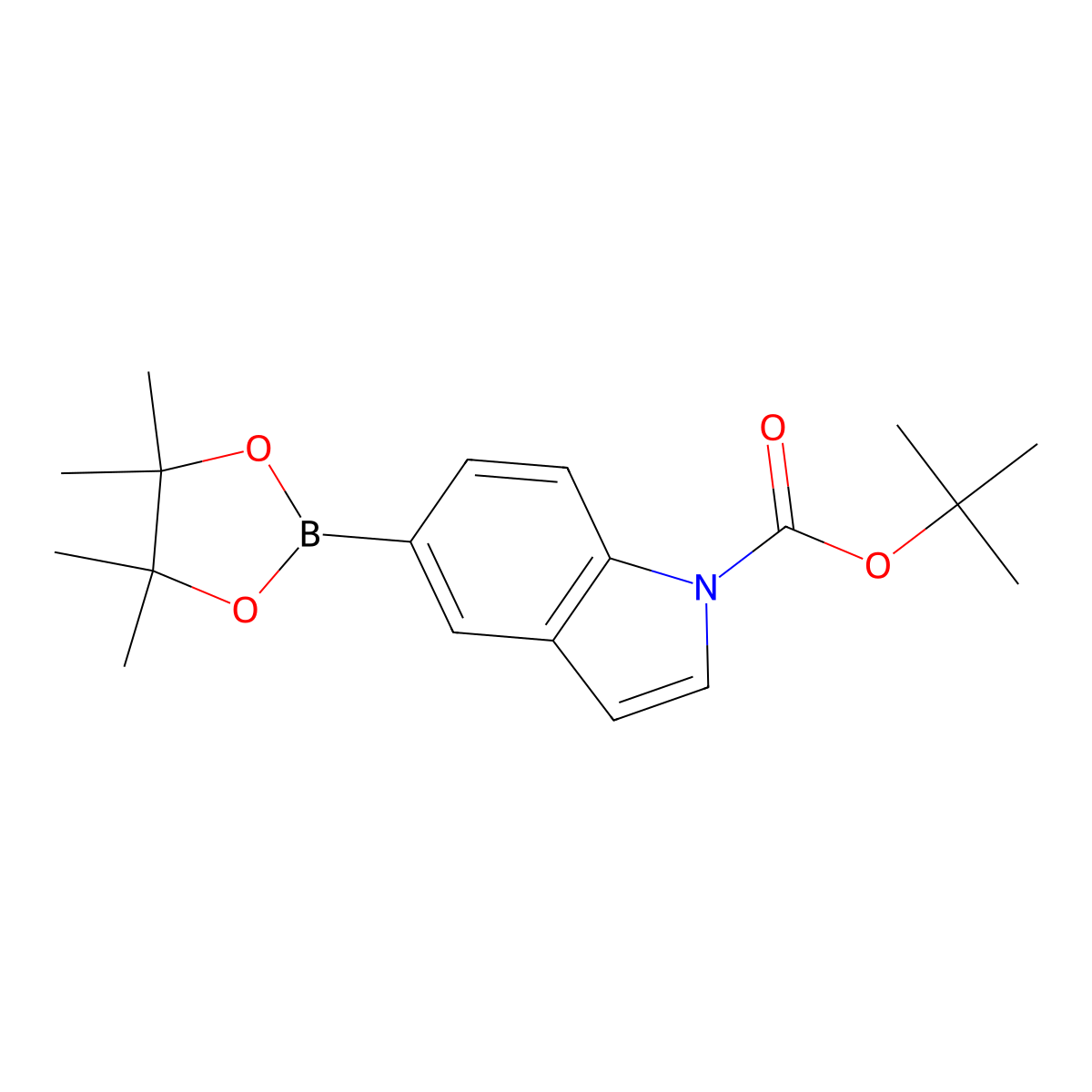tert-Butyl 5-(4,4,5,5-tetramethyl-1,3,2-dioxaborolan-2-yl)indole-1 carboxylate molecular structure, CAS 777061-36-6