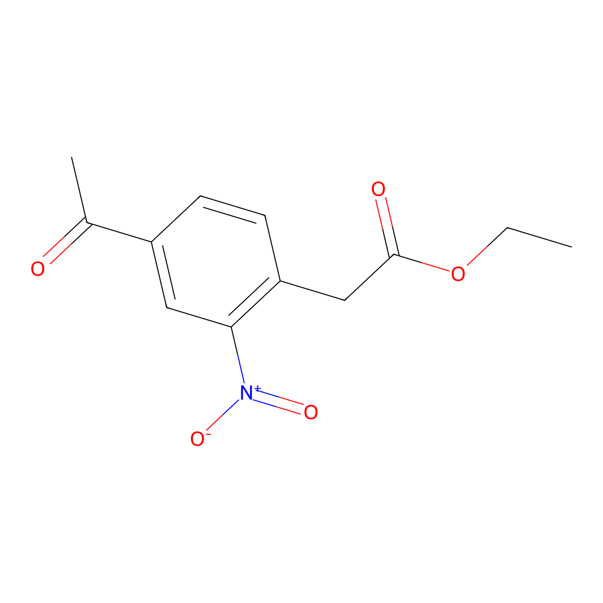 Ethyl 2-(4-acetyl-2-nitrophenyl)acetate molecular structure, CAS 777062-26-7