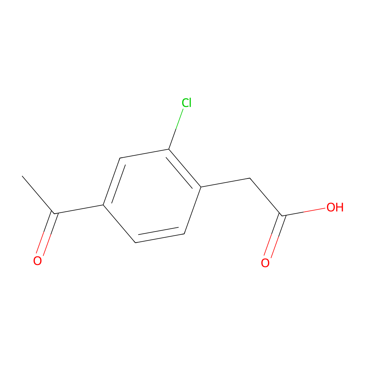 2-(4-Acetyl-2-chlorophenyl)acetic acid molecular structure, CAS 777062-40-5