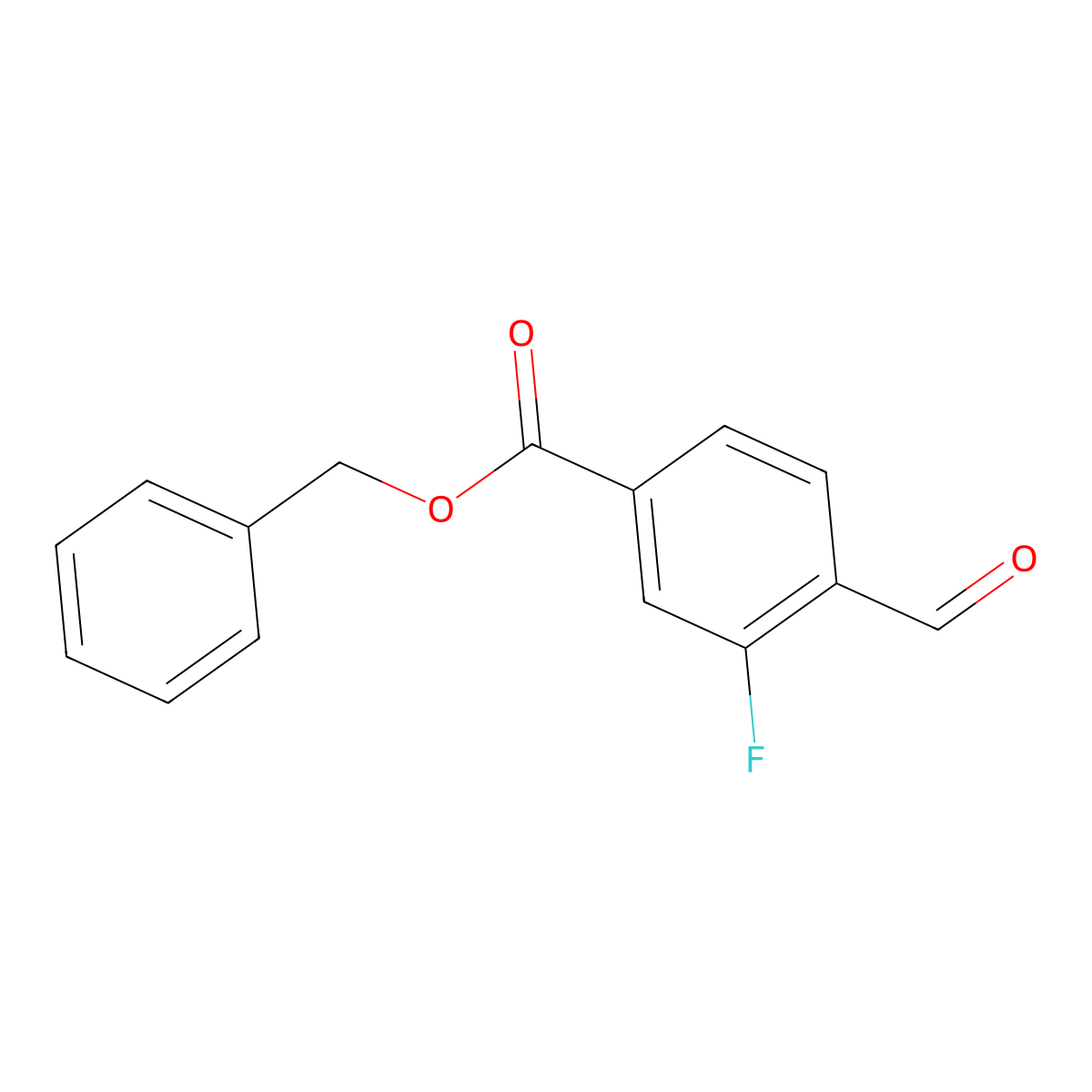 Benzyl 3-fluoro-4-formylbenzoate molecular structure, CAS 777074-52-9