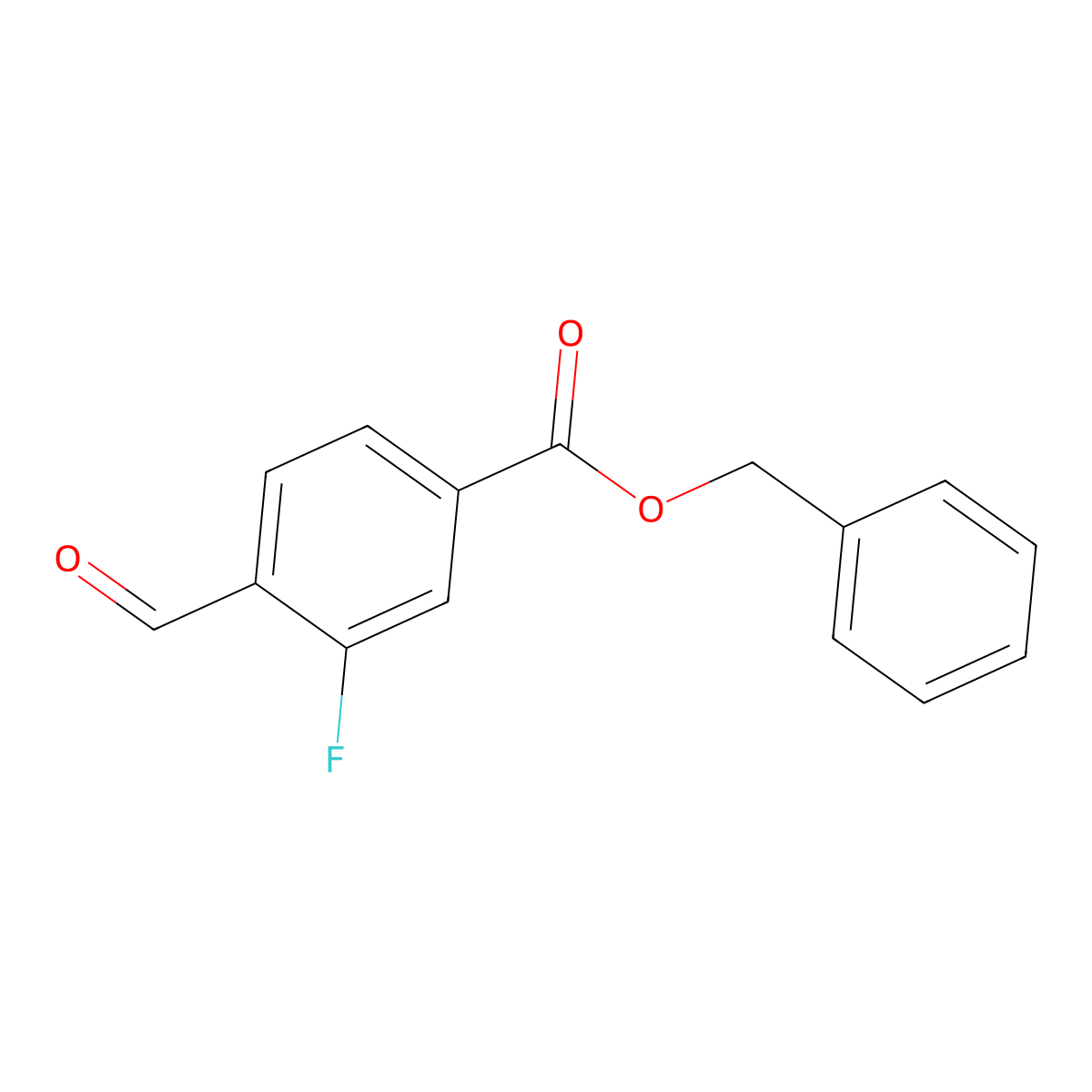 Benzyl 3-fluoro-4-formylbenzoate molecular structure, CAS 777074-52-9