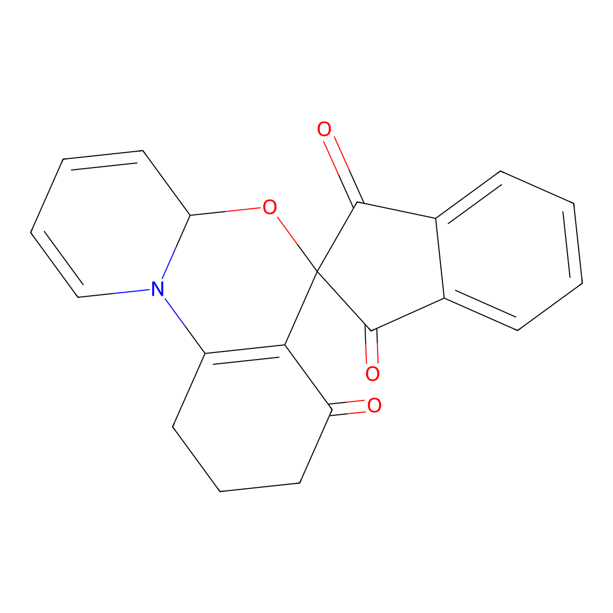 Spiro[4a,8,9,10-tetrahydropyrido[1,2-a][3,1]benzoxazine-6,2'-indene]-1',3',7-trione molecular structure, CAS 77708-58-8