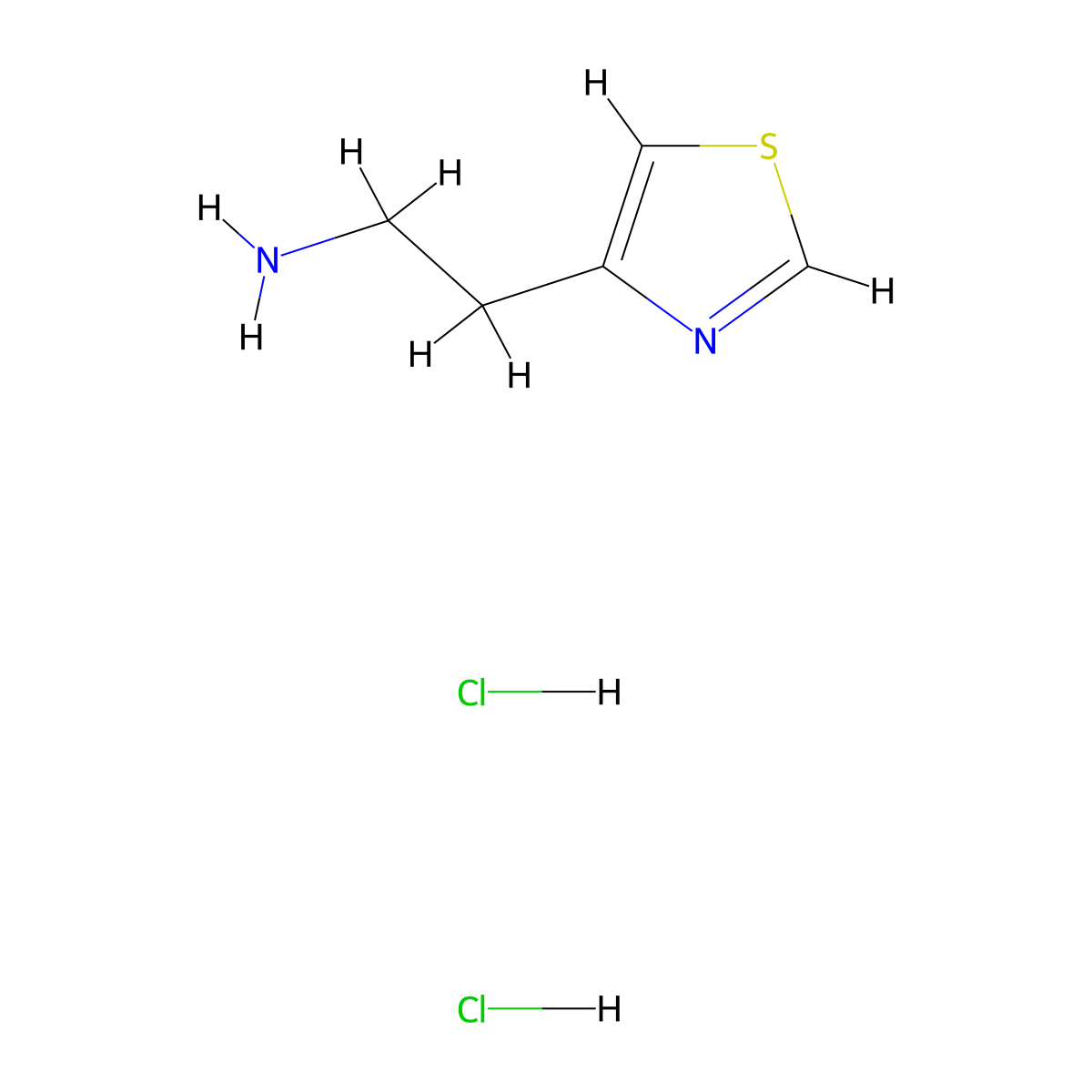 2-(1,3-Thiazol-4-yl)ethanamine dihydrochloride molecular structure, CAS 7771-09-7