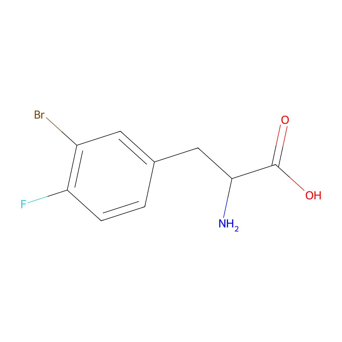 3-Bromo-4-fluoro-DL-phenylalanine molecular structure, CAS 7771-11-1