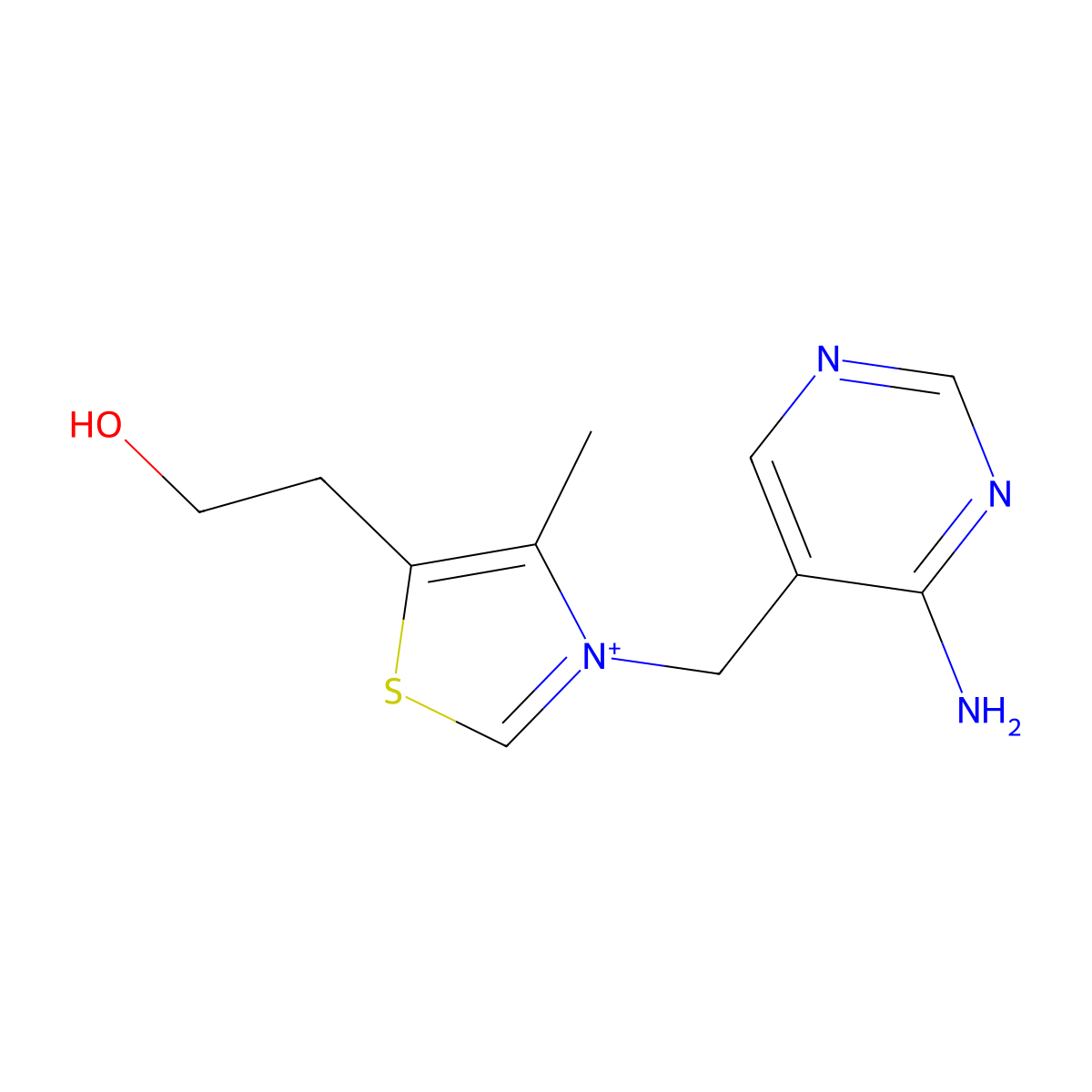 Desmethylthiamine molecular structure, CAS 7771-57-5