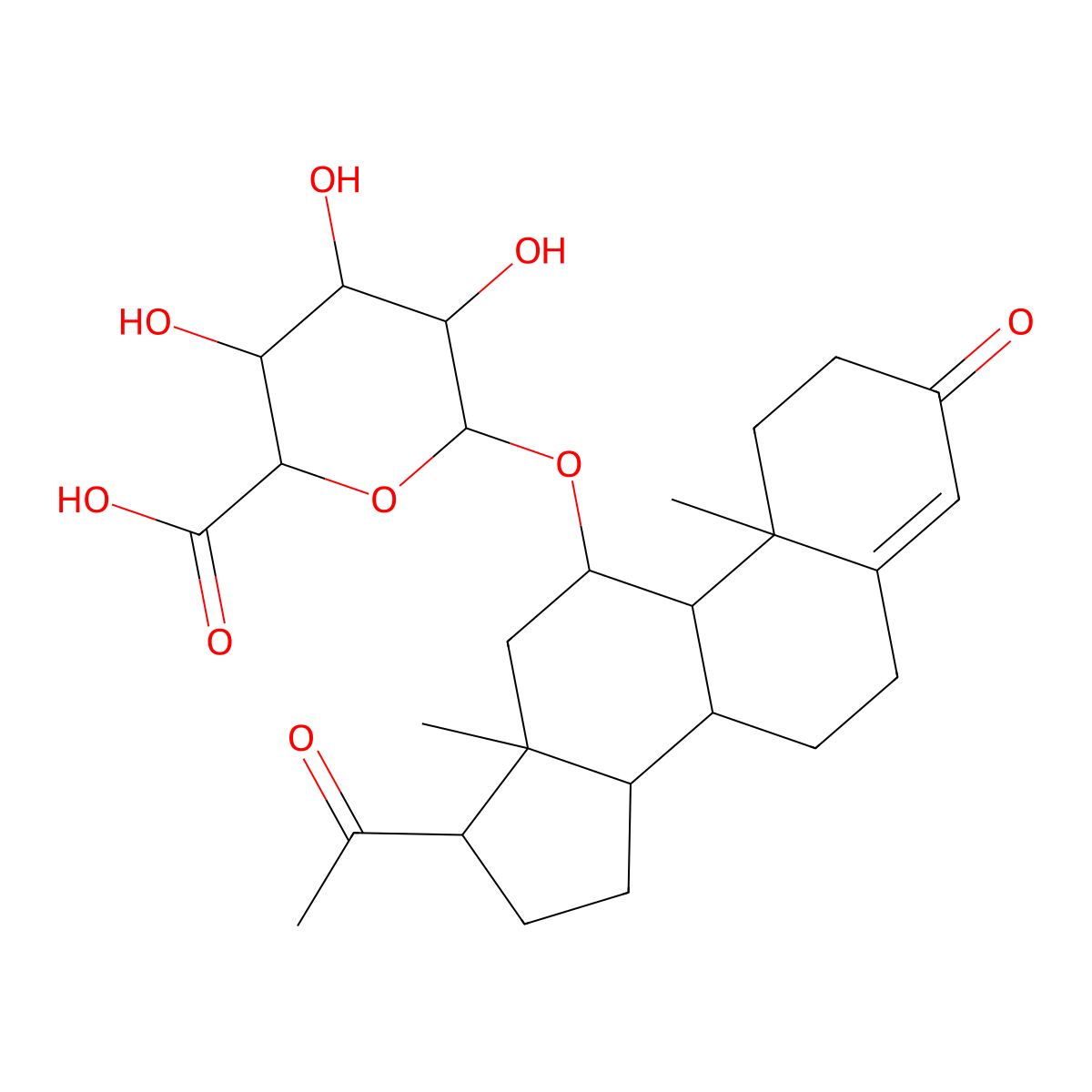 11Alpha-hydroxyprogesterone 11-glucosiduronic acid molecular structure, CAS 77710-64-6