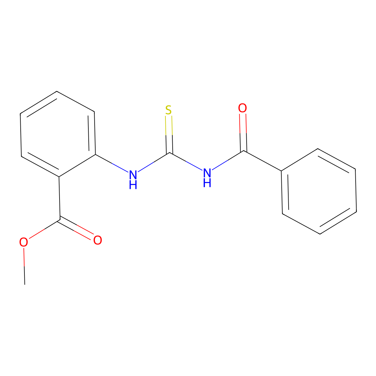 Methyl 2-(3-benzoylthioureido)benzoate molecular structure, CAS 77711-35-4