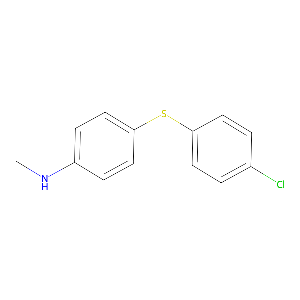 4-[(4-chlorophenyl)sulfanyl]-N-methylaniline molecular structure, CAS 77711-36-5
